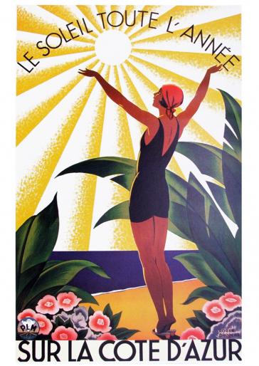 Le Soleil sur la Cote d'Azur, 1931 by Roger Broders