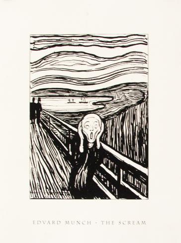 The Scream (B&W) by Edvard Munch