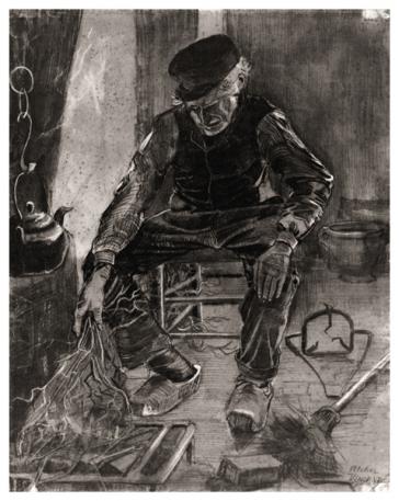 Peasant Seated by the Fire, by Vincent Van Gogh