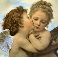 Cupid and Psyche as Children (The First Kiss, 1873) by William-Adolphe Bouguereau
